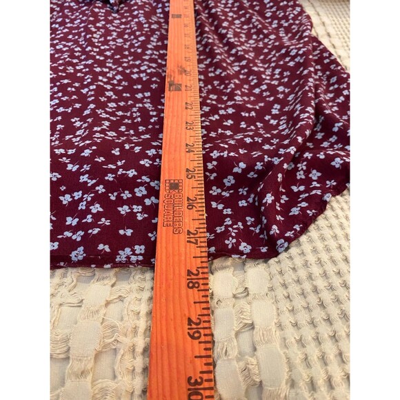 A.N.A. Boho Peasant Womens Plus Size XL Burgundy Patterened Blouse Top - Picture 9 of 10